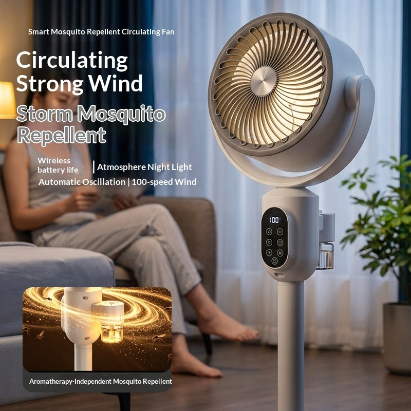 Multi-functional Mosquito-repellent Floor Fan With Oscillation For Home Use