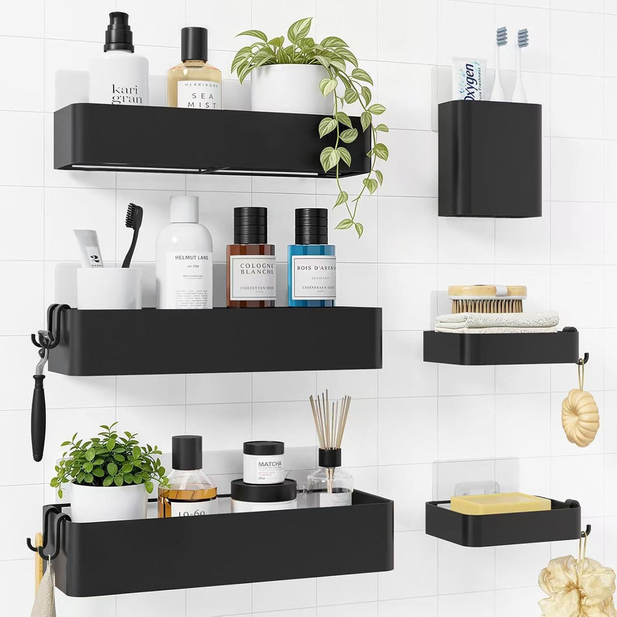 Punch-free Wall-mounted Storage Box Bathroom Organizer Rack