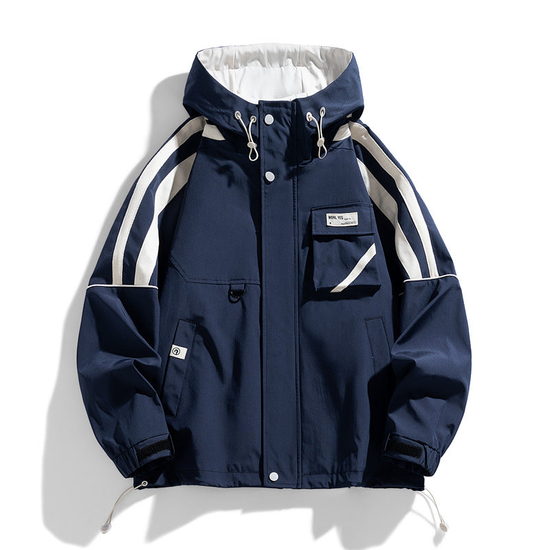 Coat Men's Hooded Work Clothes Casual Loose Teen Trendy