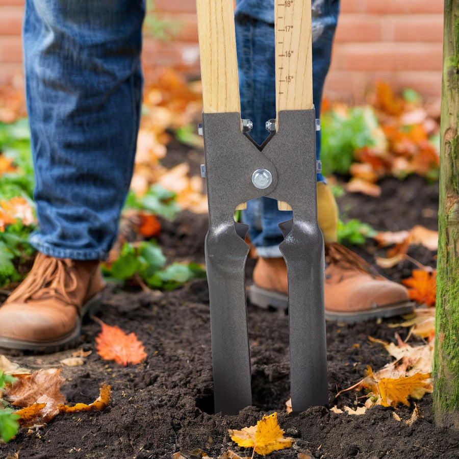 Post Hole Digger With Wood Handle And Scale Markings Manual Hole Digger