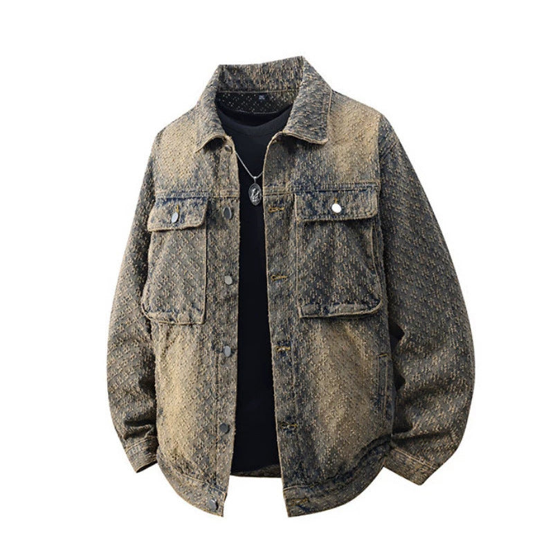 Korean-style Casual Washed Mens Work Jacket
