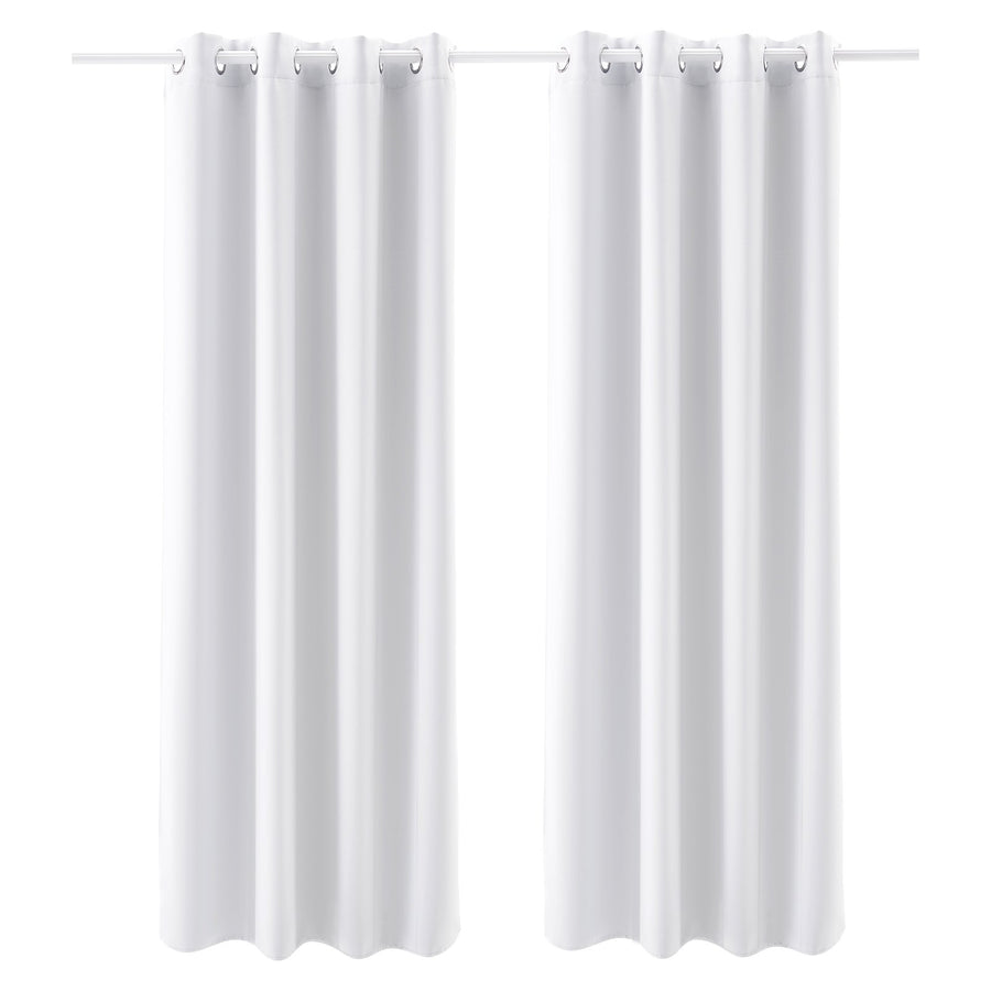 Blackout Curtains, White Blocking Drapes For Bedroom And Living Room, 2 Panels Set Grommet Room Darkening Curtain, Solid Thermal Insulated Drapes, Noise Reducing Window Treatments, 52x84 Inch