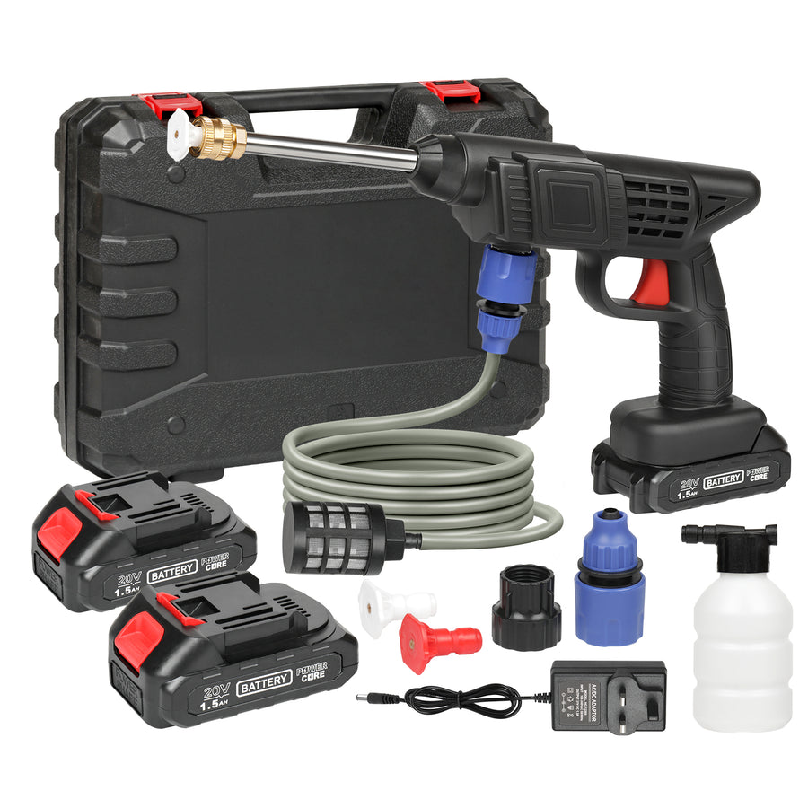 Cordless Pressure Washer,3 In 1 Portable Power Washer With Trigger-Controlled Variable Pressure, Cordless Power Washer With 2 Battery 1.5Ah, Battery Pressure Washer With 5M For Car Floor Garden Cleani