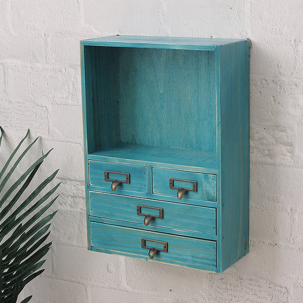 No Hole Wooden Wall Shelf Wall Decoration Wall Cabinet Creative Lattice Storage Cabinet Living Room Bedroom Storage Rack