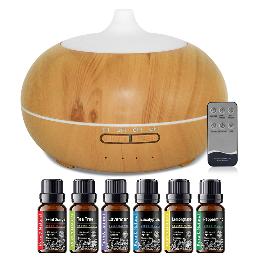 550ML Essential Oil Diffuser Without Bisphenol A Ultrasonic Aromatherapy Diffuser, With 7-color Light And Automatic Shut-off Without Water, Suitable For Home, Room, Pet Room - Light