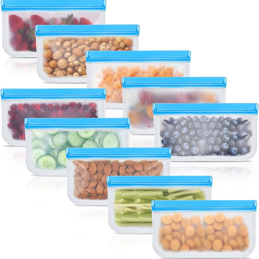 Reusable Silicone Food Storage Bags, Leakproof Dishwasher Safe, Freezer & Lunch Bags