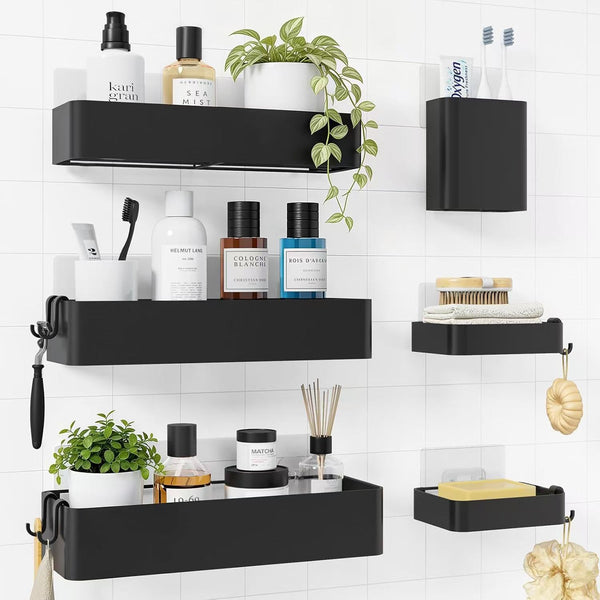 Punch-free Wall-mounted Storage Box Bathroom Organizer Rack