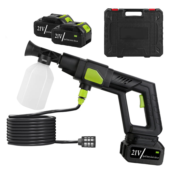 1Set Cordless Pressure Washer For Garden Portable Electric Power Washer High Pressure Water Sprayer 435PSI Car Washer Cleaner With 6 In 1 Nozzle Foam Bottle Filter 15000mAh 21V Battery And Charger