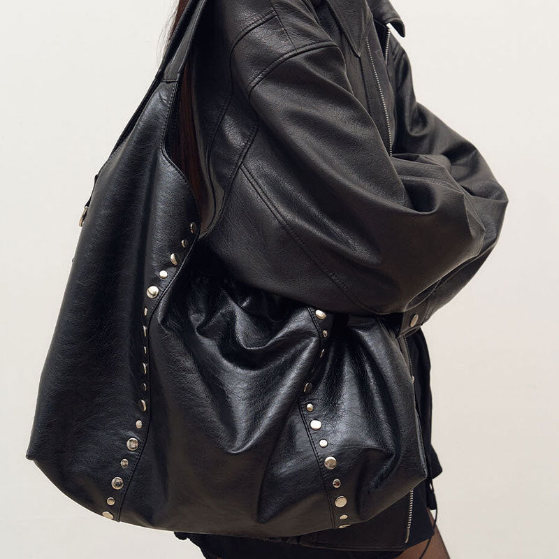 Stylish Versatile High-end Large-capacity Studded Tote Bag