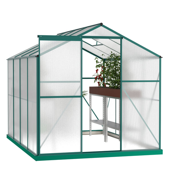 Polycarbonate Greenhouse,6x 8 Heavy Duty Walk-in Plant Garden Greenhouse For  Outdoor