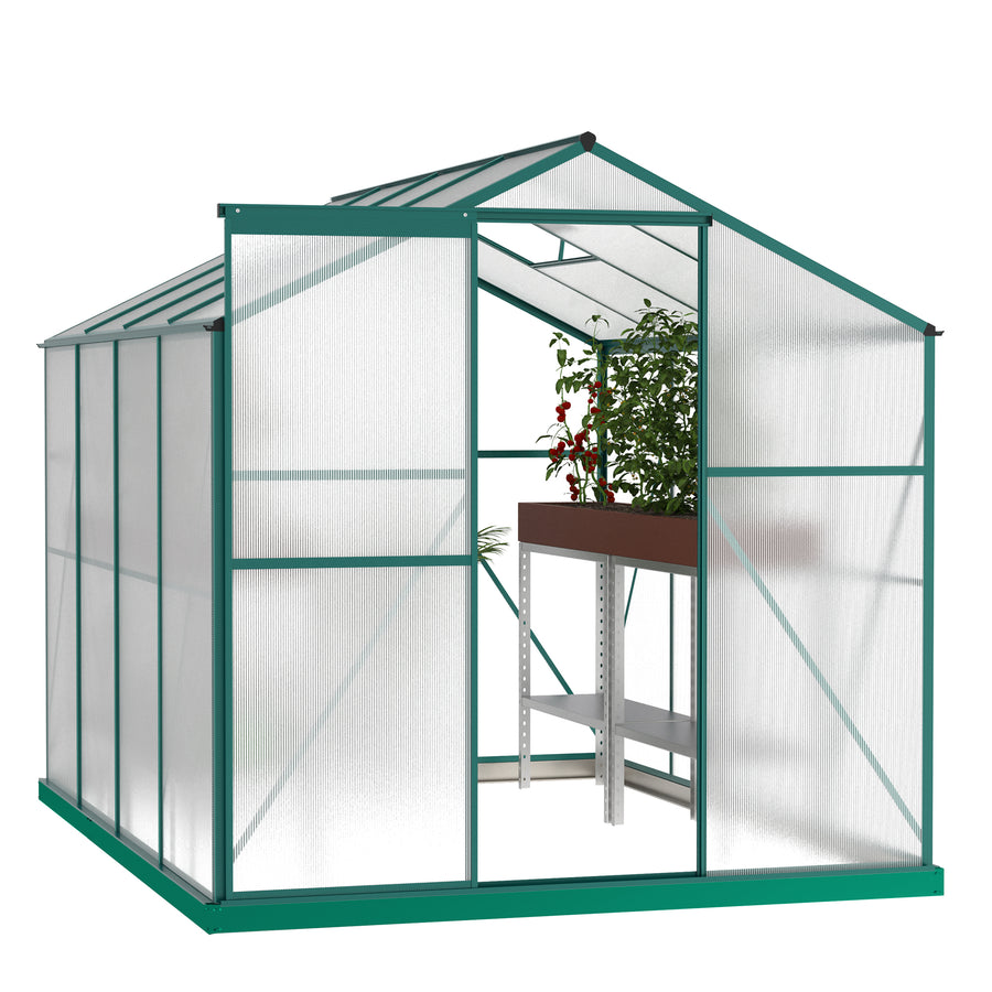 Polycarbonate Greenhouse,6x 8 Heavy Duty Walk-in Plant Garden Greenhouse For  Outdoor