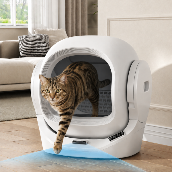 Self-Cleaning Cat Litter Tray, 68L Smart Automatic Cat Litter Box, App Control, 8L Waste Bin, Aroma Box, Infrared Safety Sensor, Self-Cleaning, Quiet Operation, Child Lock, For 1-2 Cats