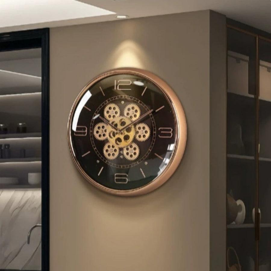 Living Room Mechanical Light Luxury Wall Clock High-End Elegant Timepiece