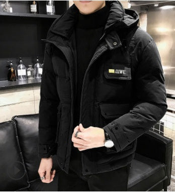 Hooded cotton-padded jacket