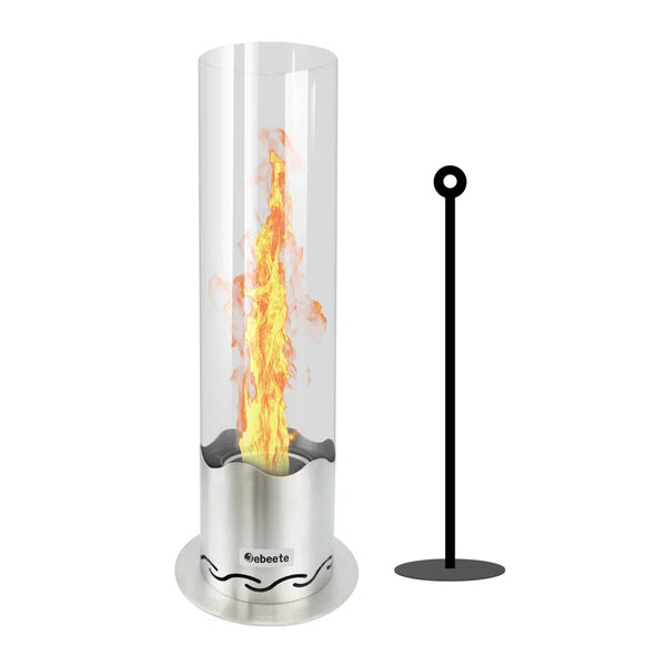 Portable Tabletop Fire Pit 15.7 In. X 5.9 In. Clean-Burning Bio Ethanol Ventless Fireplace For Indoor,Outdoor