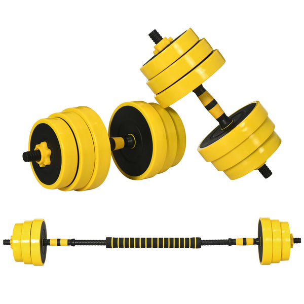 Dumbbell & Barbell Adjustable Set 55lbs Plate Bar Clamp Rod for Strength Training, Full Body Workout, Muscle Building Home Gym Sports Area Exercise Ergonomic