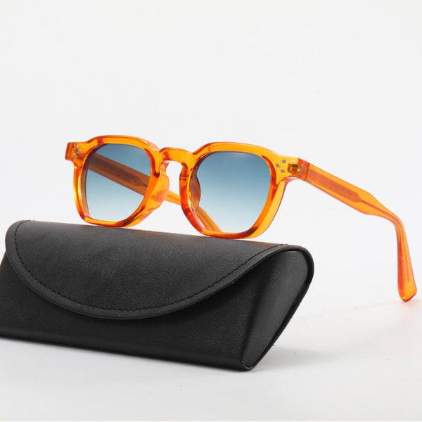 Vintage Square Thick Frame Sunglasses For Men Women, Retro Chunky Acetate Style Frame Gradient Lens Eyewear, UV400 Protection Lightweight Sun Glasses For Driving, Beach Vacation, Street Shooting And D