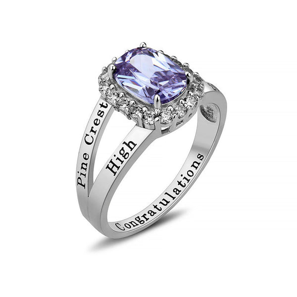 925 Sterling Silver Commemorative Gift Zircon Ring