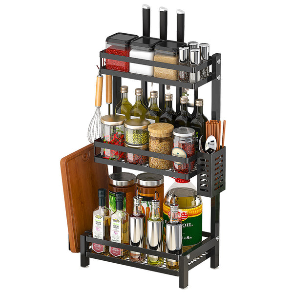 Stainless Steel Kitchen Rack Thickened Seasoning Rack Multi Layer Kitchen Seasoning Storage Rack