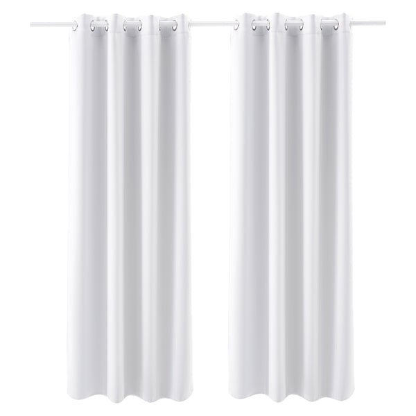 Blackout Curtains, White Blocking Drapes For Bedroom And Living Room, 2 Panels Set Grommet Room Darkening Curtain, Solid Thermal Insulated Drapes, Noise Reducing Window Treatments, 52x84 Inch
