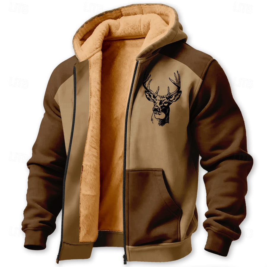 Zippered Patch-pocket Insulated Cotton Jacket