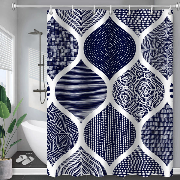 Waterproof Shower Curtain Cross-border Amazon Polyester Toilet Shower Curtain