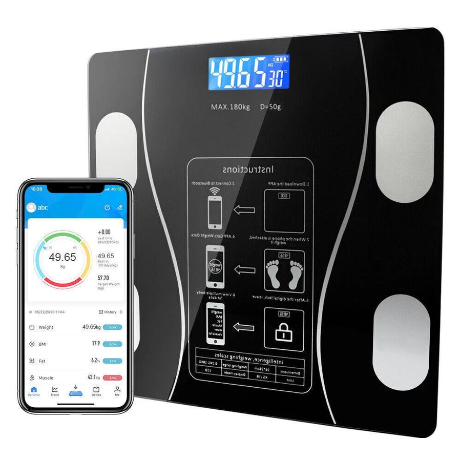 Body Fat Scale 180kg Bluetooth Smart BMI Digital Bathroom Wireless Weight Scales