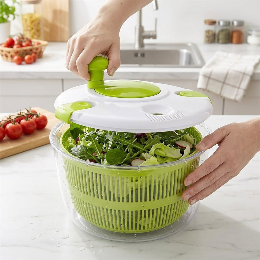 Salad Spinner Salatschleuder 5L Salatschussel 24.5 Cm Mit Kurbel Siebeinsatz Kunststoff