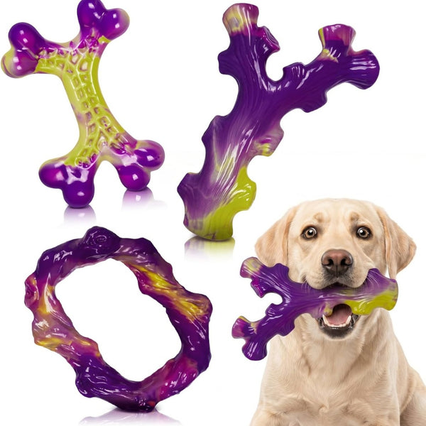 Tough Dog Toys For Aggressive Chewers 3 Pack, Indestructible Dog Toys For Large Dogs, Dog Chew Toys, Aggressive Chew Toys To Keep Them Busy